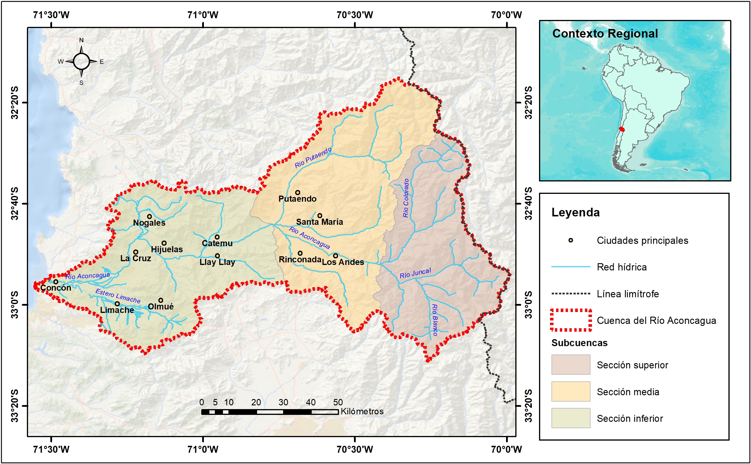 Cartografía área de estudio subcuencas